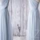2016 Light Blue Bridesmaid Dress Long, One Shoulder Chiffon Maxi Dress, Ice Blue Wedding Dress, Ruched Bodice Prom Dress Floor Length (J083)