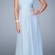 Graceful A-line Gathered Bodice Cap Sleeves Beaded Chiffon Prom Dress PD3304