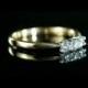 BLACK FRIDAY SALE - Diamond Trilogy - vintage gold engagement ring