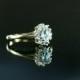 BLACK FRIDAY SALE - Aquamarine & Diamond Ring - vintage gold engagement ring