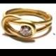 Unique Engagement Ring Wedding Ring Tension setting Designers Solitaire band Gold Diamond Ring Gold Ring Fine Jewelry Unusual Different
