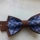 Black Friday SALE 15%OFF nautical wedding bow tie brown bowtie with hand embroidery groom's necktie blue groomsmen ties wedding gift men bow