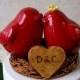 Red Love Bird Wedding Cake Topper