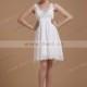 By Charlotte A-line V-neck Sleeveless Short/Mini Chiffon Short Wedding Dress  In Canada Wedding Dress Prices - dressosity.com