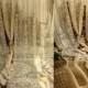 72" ONE --ANTIQUE rose FRENCH style Victorian Style French Lace Window Curtain Panel Burlap Ruffle Cream
