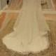 Cathedral Veil with beautiful lace detail White or light ivory or champagne  Ivory