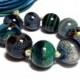 Lampwork Glass bead handmade Beads blue, brown, aqua, turquoise.