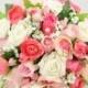 Artificial Wedding Flowers, Pink & Ivory Brides Bouquet Posy with Ranunculus