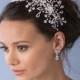 Floral Rhinestone Bridal Headband, Bridal Accessories,Elegant Bridal Side Headband, Modern Bridal Headpiece,Wedding Headband ~TI-3244