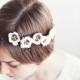 75_Rustic wedding, Hair accessories, Rustic hair piece, Flower crown, Floral crown, Crown flower, Circlet of flowers White tiara Brown tiar