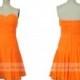 Custom Made Sweetheart Orange Bridesmaid Dress/ Short Prom Dress/ Wedding Party Dress by wishdress