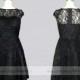 Short Sleeves Black Lace Short Bridesmaid Dress/ Cocktail Dress/Short Prom Dress/ Formal Dress/ Homecoming Dress/ Bridal Party dress