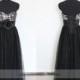 Custom Made Flower Accent Sequins Long Prom Dress/ Long Homecoming Dress/ Black Prom Dress/ Formal Dress/ Evening Dress by wishdress