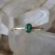 14 K Gold Emerald Ring - Stacking Ring - Engagement Ring - Wedding Ring - Simple Ring - Classic Ring- Birthstone Ring