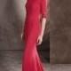 Corset Boat Neckline with Long Sleeves Beaded Backless Chiffon Prom Dress PD3341