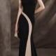 Corset Sheath Cap Sleeves Floor Length Black Chiffon Prom Dress PD3340