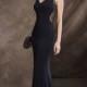 Black Chiffoon Mermaid with Back Cutout Floor Length Prom Dress PD3339