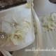 Ivory flower girl basket and ivory pillow