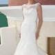 Elegant Bateau Neck Lace Mermaid Natural Waist Floor Length Wedding Dress - Compelling Wedding Dresses