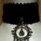 Victorian/Vintage/Steampunk Inspired Black Sequined Choker Bridal Wedding (Available in other colors)