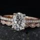 BLACK FRIDAY SALE Forever Brilliant Moissanite Vintage Solitaire Diamond Ring – Engagement Ring Set - Miligrain Leaf Diamond Band