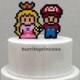 Cake Topper- Mario and Princess Peach Wedding Cake Topper - Video Game Wedding - 8 Bit Wedding Cake Topper - Nerdy Wedding