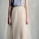 Champagne Blush Tulle Wedding Skirt Maxi/Floor Length Bridal Beige A line