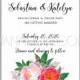 Peony Wedding Invitation watercolor floral vector - Unique vector illustrations, christmas cards, wedding invitations, images and photos by Ivan Negin