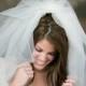 Fingertip Length Veil, Bubble Veil, Double Layer Ivory Tulle Bubble Veil, Elbow Bridal Veil, Weddings - VE416