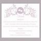 DIY Wedding Details Card Template Editable Word File Instant Download Printable Details Card Lavender Details Card Elegant Information Cards
