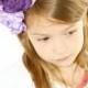 Custom Purple Flower Headband - Flowergirl Headband - Purple Wedding - Ivory Flowergirl Headband - Customize your colors