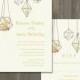 Wedding Invitation and RSVP - Hanging Geometric Terrarium with Air Plants and Succulents - Printed - Digital Version Available