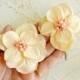 Peach bridal hair pins, Hydrangea hair clip, Bridal hair accessories, Flower hair accessories, Floral pins, Bridesmaid gift, Peach wedding