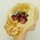 Fall hair flower, Pinecone hair piece, Marsala floral hair clip, Woodland hair piece, Bridal headpiece, Rustic wedding hair flower, Berries
