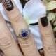 Christmas For Her,Blue Sapphire Ring,Vintage 14K 3 cts Blue Sapphire Ring,Anniversary,Sapphire Ring,Cyber Monday Sale