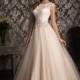 Allure Bridals 9022 Cap Sleeve Lace Ball Gown Wedding Dress - Crazy Sale Bridal Dresses