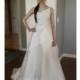 Peter Langner - Spring 2014 - Federica Asymmetric Draped Ball Gown with Illusion Neckline - Stunning Cheap Wedding Dresses