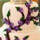 Love bird penguin wedding cake topper, radiant purple wedding