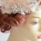 Gatsby Headband, Bridal Feather headband, Blush and Champagne with Ivory feather headband, Gatsby headpiece, Art Deco headband, bridal set
