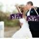 Wedding Chair Signs, I'm her Mr. & I'm his Mrs. and/or Just and Married. 6 X 12 inches.  Photo Props, Reception Chair Signs, Decoration.