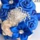 Bridesmaid's bouquet, Wedding Toss bouquet, blue bouquet, mini bouquet, Unique Wedding Bridal Bouquet, Wedding Accessories, Wedding set