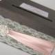 Wedding Card Box Custom Envelope Card Holder Lace Blush Handmade Silk Card Box