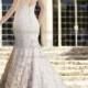 Martina Liana Hand-Cut Lace Over Satin Wedding Dress Style 694