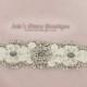 Silver Moire Crystal Rhinestone Jeweled Bridal Sash RB12101
