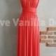 Bridesmaid Dress Infinity Dress Coral Floor Length Maxi Wrap Convertible Dress Wedding Dress