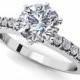 Stunning 1 carat Forever Brilliant Round Cut Moissanite gemstone & diamond 14 karat gold custom made engagement ring or diamond semi mount