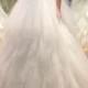 Sweetheart neck ruffles tulle ball gown wedding dress