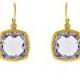 Cushion Amethyst & Diamond Dangle Textured Earrings 18k Yellow Gold, Anniversary Gifts for Women, Fine Jewelry Gifts for Her, Christmas Gift