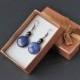 Lapis lazuli jewelry Black blue earrings Blue gemstone earrings Dark blue earrings Blue stone earrings Lapis lazuli earrings Copper fittings