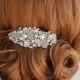 Swarovski Pearl Bridal Hair Comb, Crystal Wedding Hair Comb, Rose Flower Hair Clip, Bridal Hairpiece, Vintage Style Hair Jewelry, ROSA